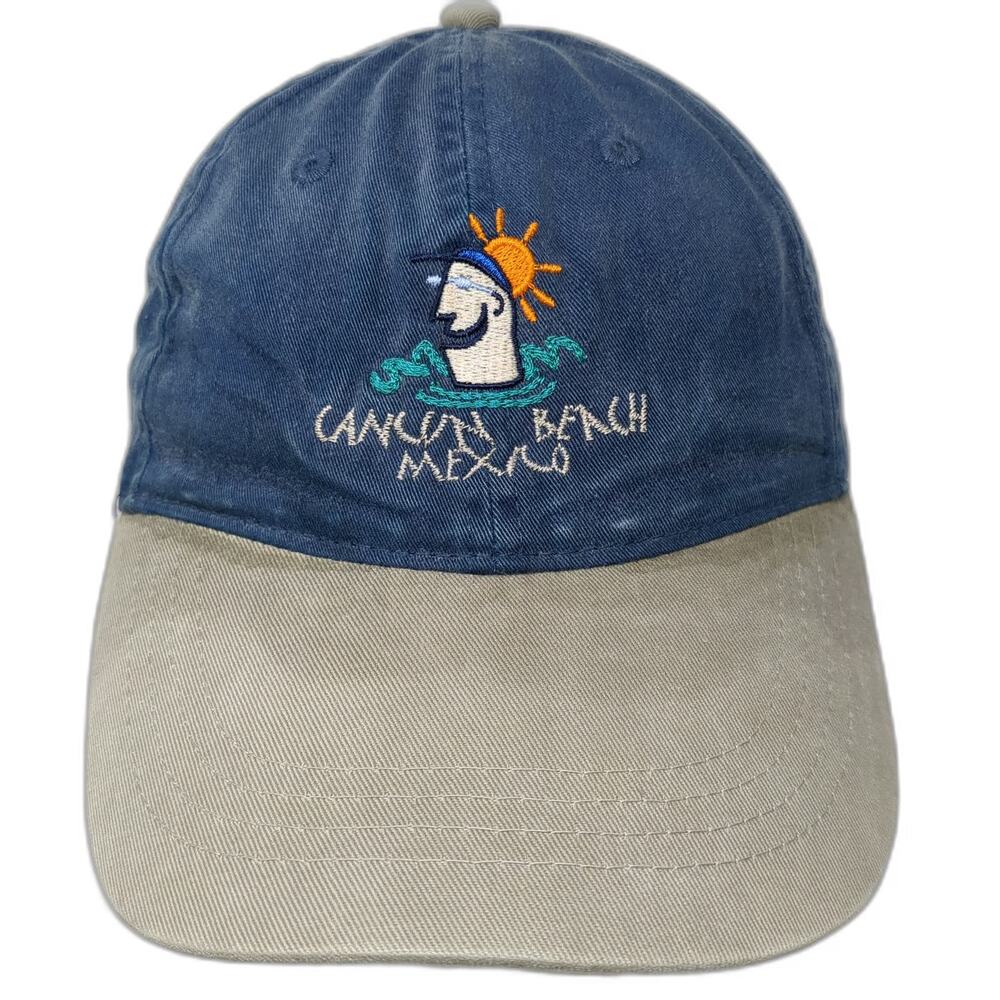 OTTO Baseball Cap Blue Beige One Size Cancun Beach Mexico Souvenir Slideback Hat